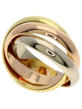 Cartier Trinity MM 48 Ring 18K Yellow Gold Pink White